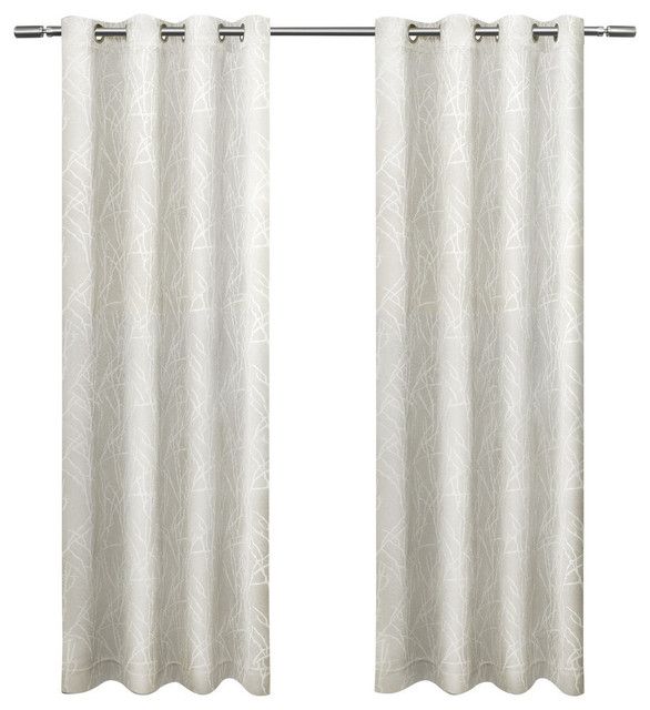 Twig Insulated Woven Blackout Grommet Top Curtain Panel Pair, 54X108,  Vanilla Inside Twig Insulated Blackout Curtain Panel Pairs With Grommet Top (View 1 of 25)
