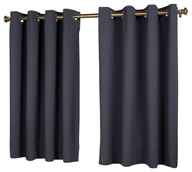 Ultimate Black Out Short Length Panel, Blue, 56 X 45 Pertaining To Ultimate Blackout Short Length Grommet Curtain Panels (View 2 of 25)