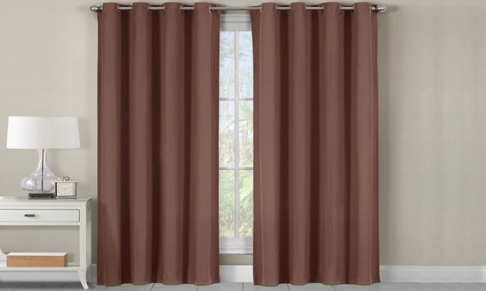 Up To 50% Off On Brown Heavyweight Grommet Roo | Groupon Within Grommet Room Darkening Curtain Panels (View 24 of 25)