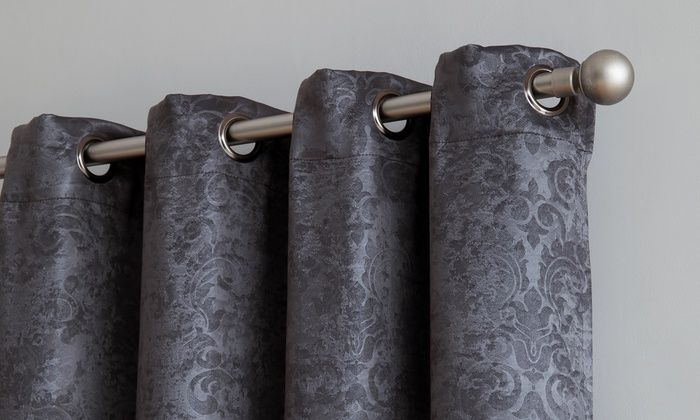 Up To 61% Off On Grommet Window Drapery Curtains | Groupon Goods In Embossed Thermal Weaved Blackout Grommet Drapery Curtains (View 1 of 25)