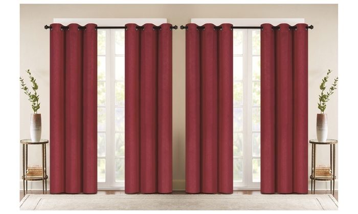 Up To 71% Off On Foam Back Grommet Panel Pair | Groupon Goods With Silvertone Grommet Thermal Insulated Blackout Curtain Panel Pairs (View 24 of 25)