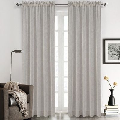 Urbanest Chloe Solid Sheer Rod Pocket Curtain Panels Size For Sugar Creek Grommet Top Loha Linen Window Curtain Panel Pairs (View 24 of 26)