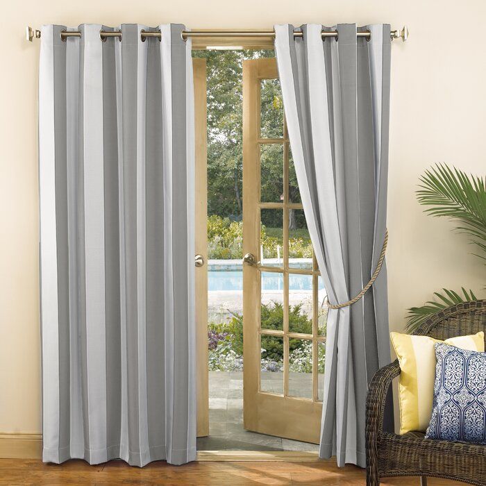Valencia Uv Protectant Cabana Striped Room Darkening Indoor/outdoor Grommet  Single Curtain Panel With Regard To Valencia Cabana Stripe Indoor/outdoor Curtain Panels (View 1 of 25)