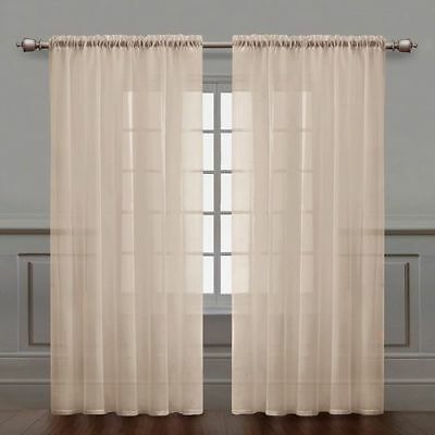 Vcny Home Infinity Sheer Curtain Panel Beige 55"x108" Rod Pocket Panel New With Infinity Sheer Rod Pocket Curtain Panels (View 6 of 25)