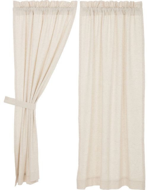 Vhc Farmhouse French Country Curtains Simple Life Flax Solid Short Panel  Pair For Luxury Collection Venetian Sheer Curtain Panel Pairs (View 12 of 25)