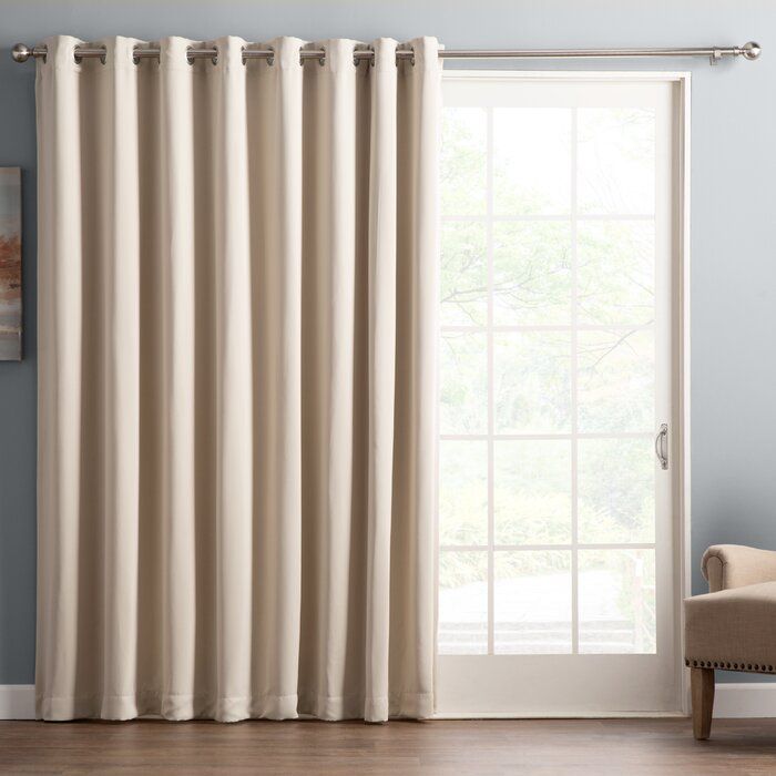 Wayfair Basics Solid Blackout Grommet Single Patio Curtain Panel Throughout Solid Cotton True Blackout Curtain Panels (View 4 of 25)