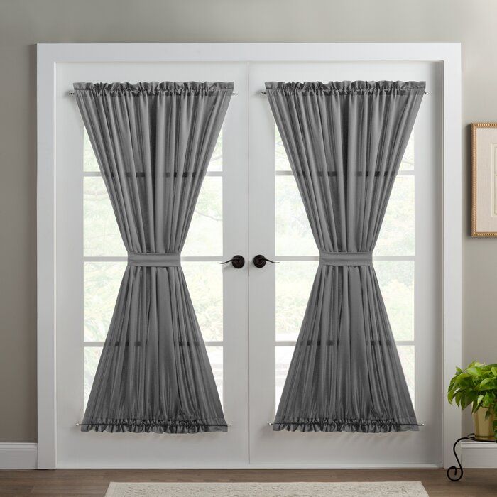 Wayfair Basics Solid Room Darkening Thermal Rod Pocket Single Curtain Door  Panel Within Emily Sheer Voile Solid Single Patio Door Curtain Panels (View 14 of 25)