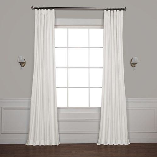 Whisper White 96 X 50 Inch Solid Cotton Blackout Curtain Single Panel Inside Solid Cotton True Blackout Curtain Panels (View 1 of 25)