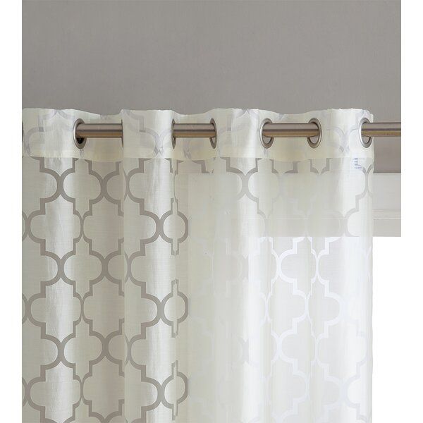 White Burnout Curtains | Wayfair Regarding Elegant Comfort Window Sheer Curtain Panel Pairs (View 24 of 25)