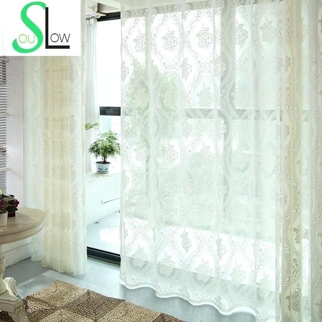 White Flower Curtains – Mayak Throughout Overseas Leaf Swirl Embroidered Curtain Panel Pairs (View 13 of 25)