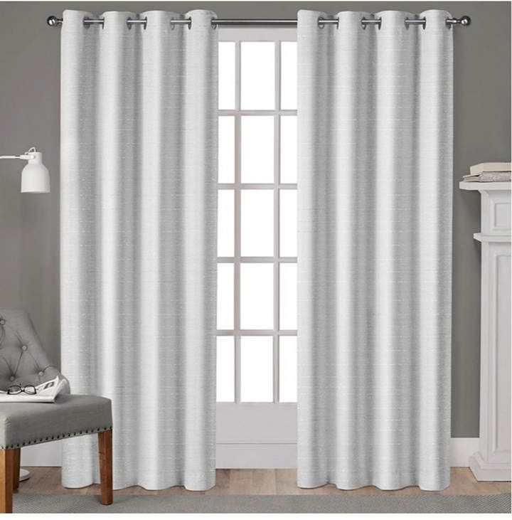 White Grommet Window Curtains – Shopstyle Intended For Thermal Textured Linen Grommet Top Curtain Panel Pairs (View 24 of 24)