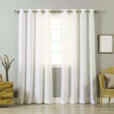 White Linen Grommet Panels – Home Ideas With Archaeo Jigsaw Embroidery Linen Blend Curtain Panels (View 21 of 22)