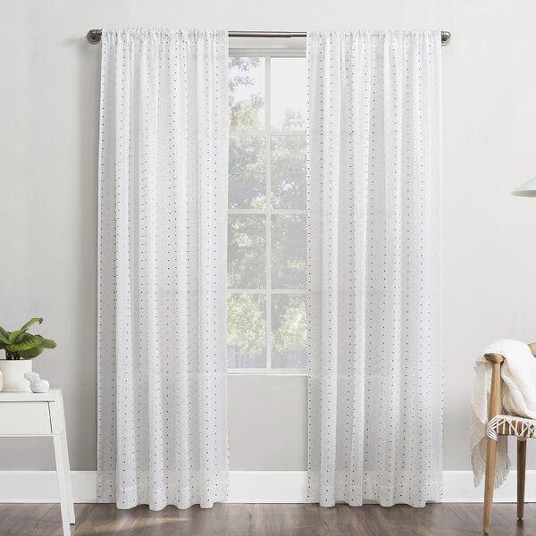 White Swiss Dot Curtains | Wayfair Pertaining To Luxury Collection Venetian Sheer Curtain Panel Pairs (View 14 of 25)
