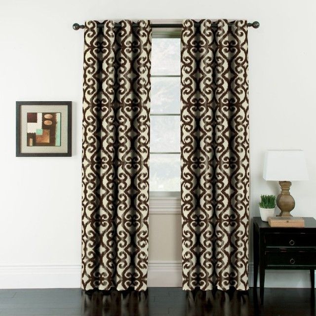 Window Accents Taylor Chenille Ikat Jacquard Grommet Panel Pair –  29 41358Cho With Cynthia Jacobean Room Darkening Curtain Panel Pairs (View 9 of 25)