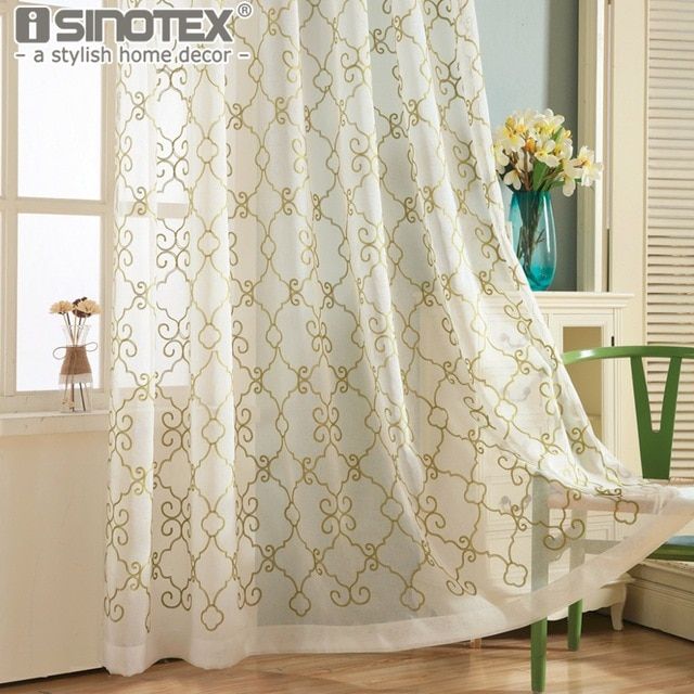 Window Curtain Voile Sheer Curtain Floral Embroidery Tulle Throughout Kida Embroidered Sheer Curtain Panels (View 14 of 25)