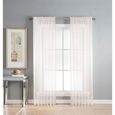Window Elements Sheer Diamond Sheer Voile Extra Wide 84 In Pertaining To Extra Wide White Voile Sheer Curtain Panels (View 4 of 25)