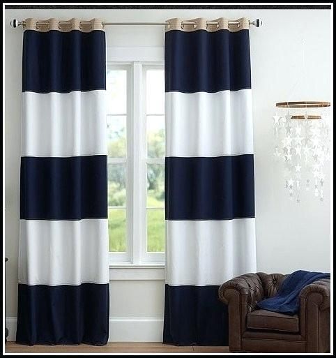 Winsome Navy Striped Curtains – 63.141. (View 25 of 25)