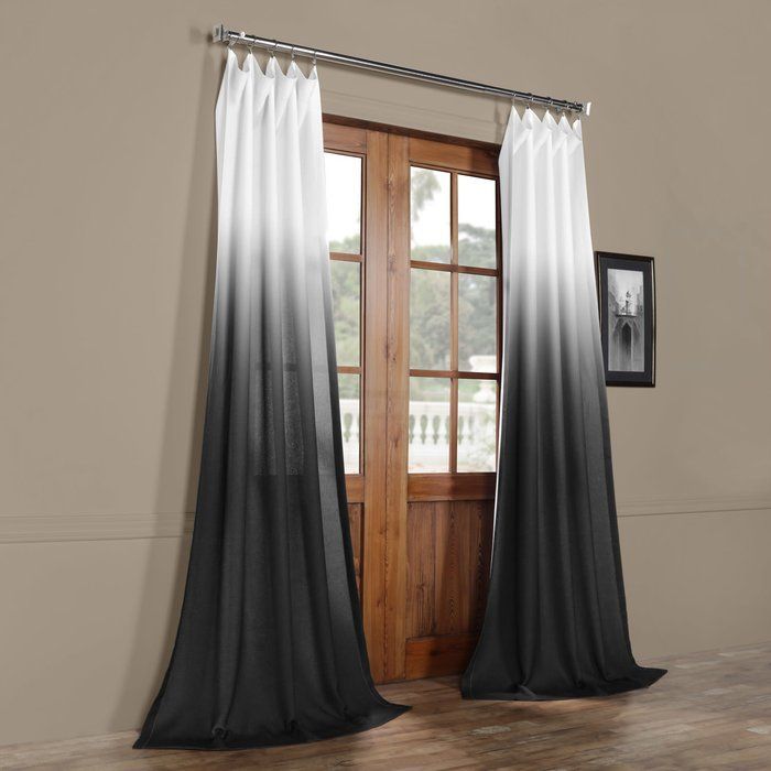 Winterbourne Synthetic Semi Sheer Rod Pocket Single Curtain With Regard To Ombre Faux Linen Semi Sheer Curtains (View 19 of 25)