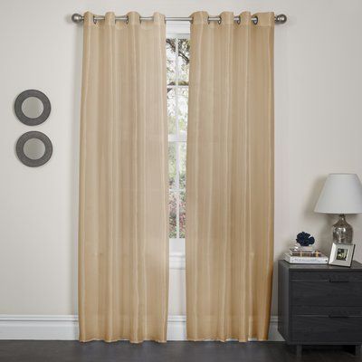 Wrought Studio Randwick Solid Semi Sheer Grommet Single In Copper Grove Fulgence Faux Silk Grommet Top Panel Curtains (View 13 of 25)