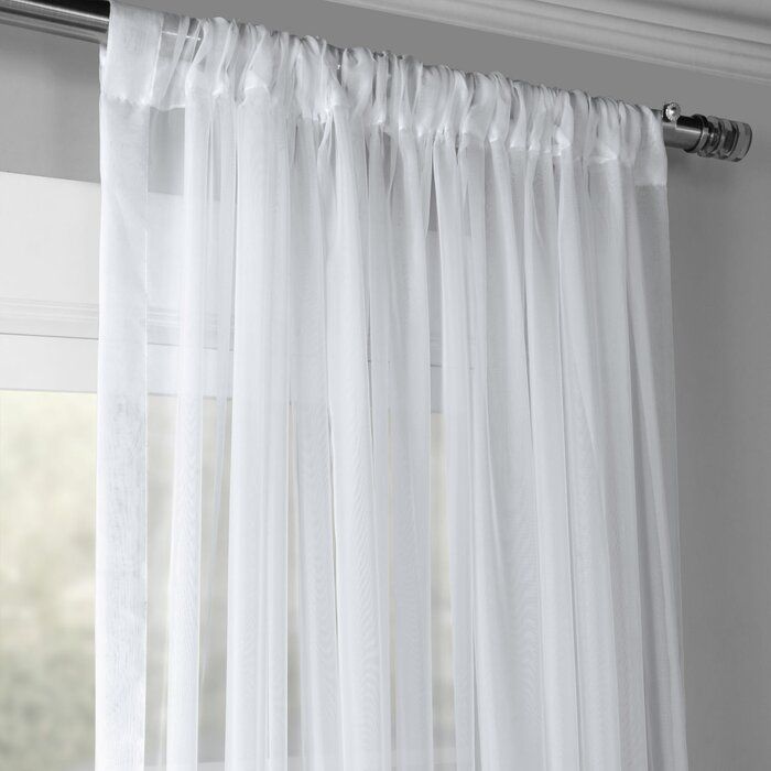 Xan Extra Wide Voile Poly Sheer Single Curtain Panel Intended For Extra Wide White Voile Sheer Curtain Panels (View 10 of 25)