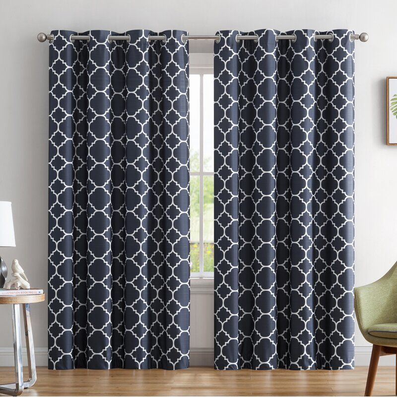 Yeates Moroccan Geometric Max Blackout Thermal Grommet Curtain Panels Throughout Moroccan Style Thermal Insulated Blackout Curtain Panel Pairs (View 5 of 25)