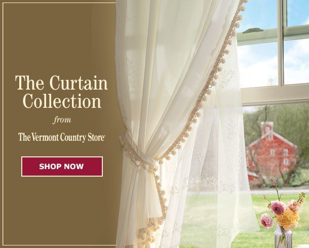 Your Favorite Country Curtains Now At The Vermont Country Store Within Solid Country Cotton Linen Weave Curtain Panels (View 10 of 25)