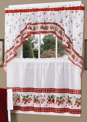 1950S Retro Kitchen Curtains | *~The Cherry Hill Cottage With Regard To Top Of The Morning Printed Tailored Cottage Curtain Tier Sets (View 13 of 25)