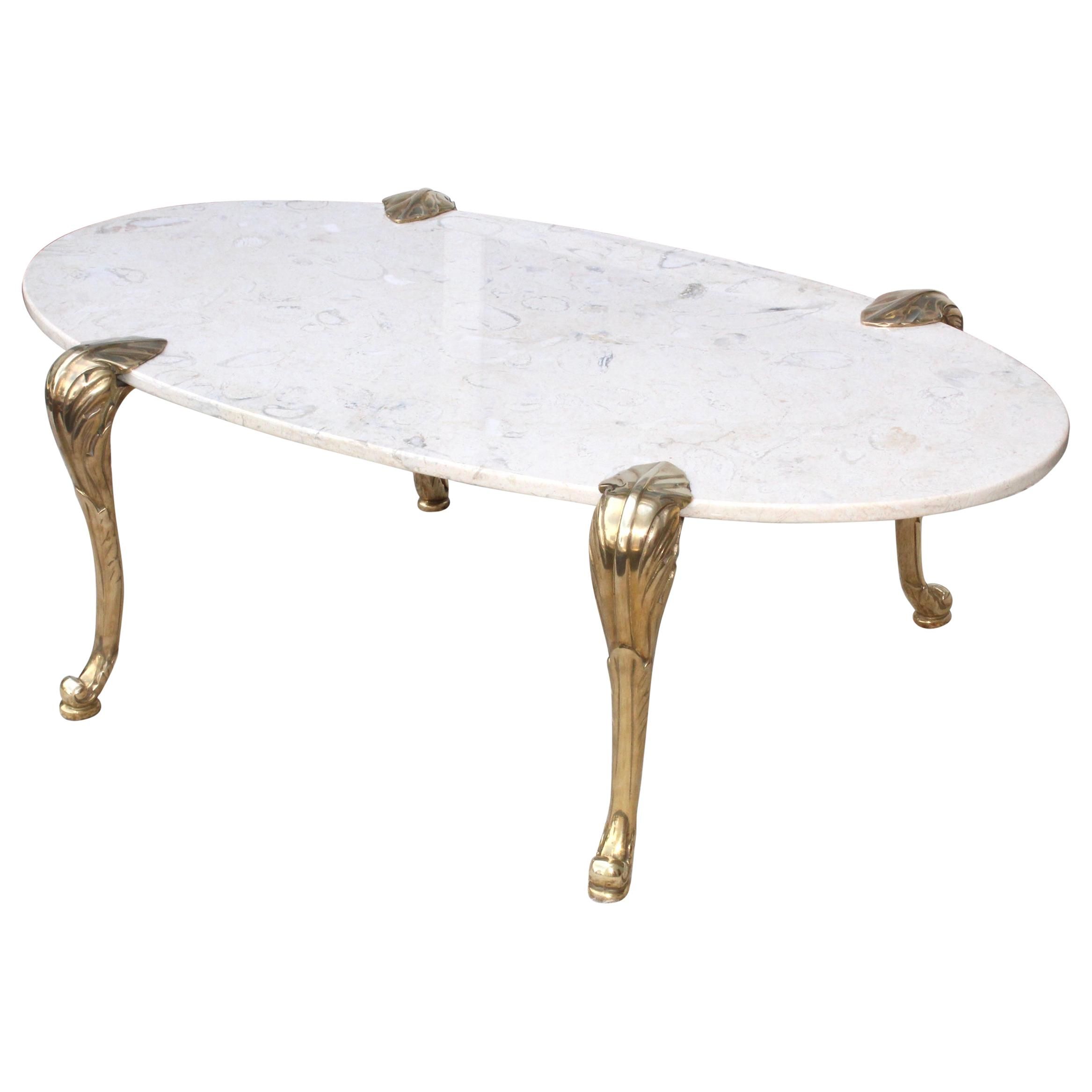 1970S Marble And Brass Coffee Table Attributed To Chapman Within Newest Chapman Marble Oval Dining Tables (View 10 of 25)