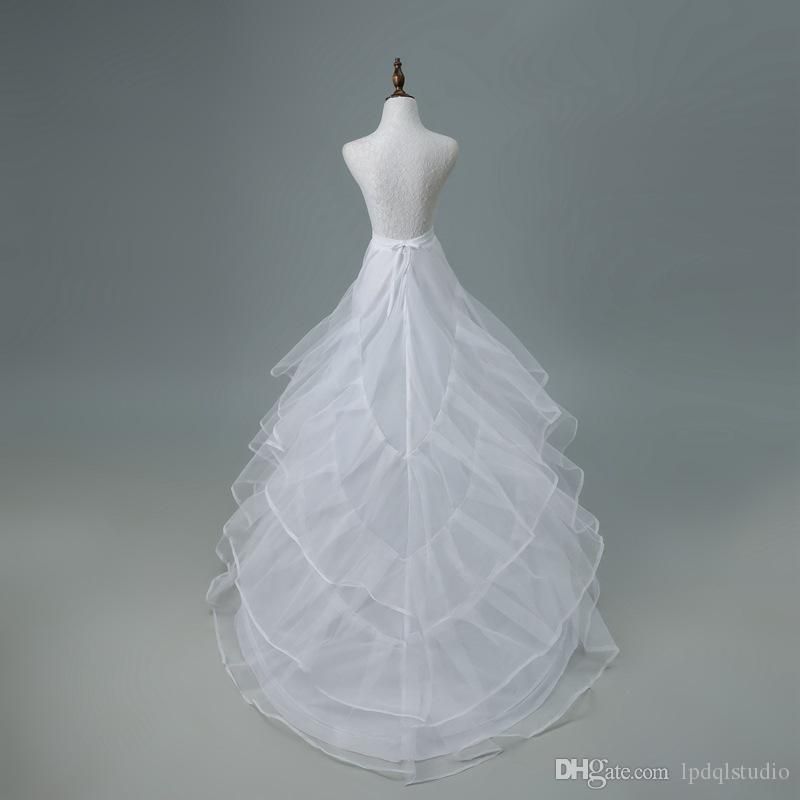 2018 New White Bridal Petticoats Long Wedding Accessories Bridal Petticoast  Elastic Waist High Quality Cheap Free Shipping Inside White Ruffled Sheer Petticoat Tier Pairs (View 20 of 25)