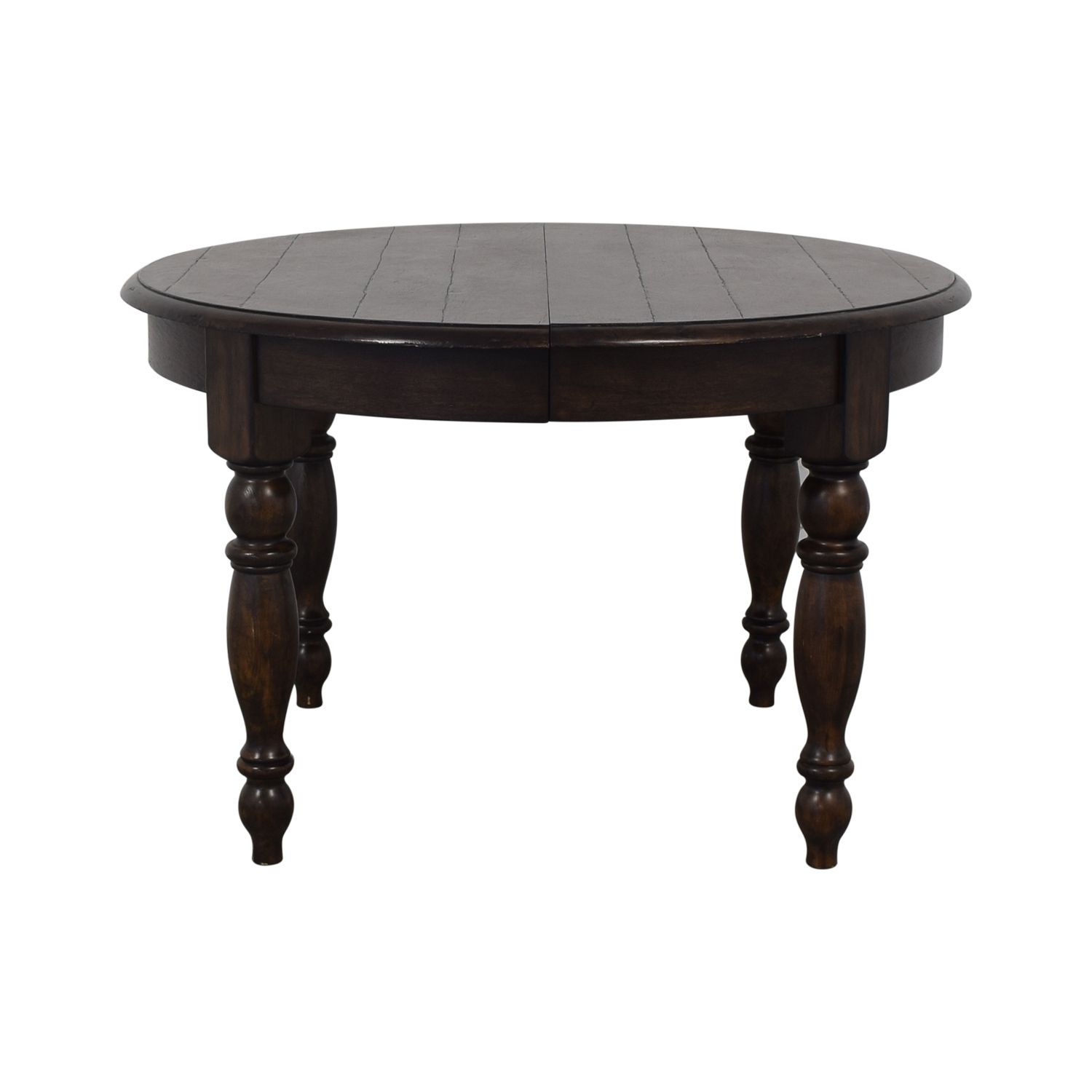 81% Off – Pottery Barn Pottery Barn Evelyn Extending Round Dining Table /  Tables Pertaining To Current Salvaged Black Shayne Drop Leaf Kitchen Tables (Photo 10 of 25)