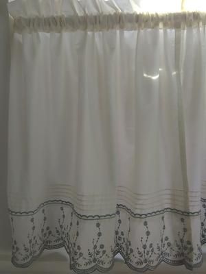 Abby Kitchen Curtain Tier Swag Pair Or Valance Wedgewood Within Abby Embroidered 5 Piece Curtain Tier And Swag Sets (View 24 of 25)