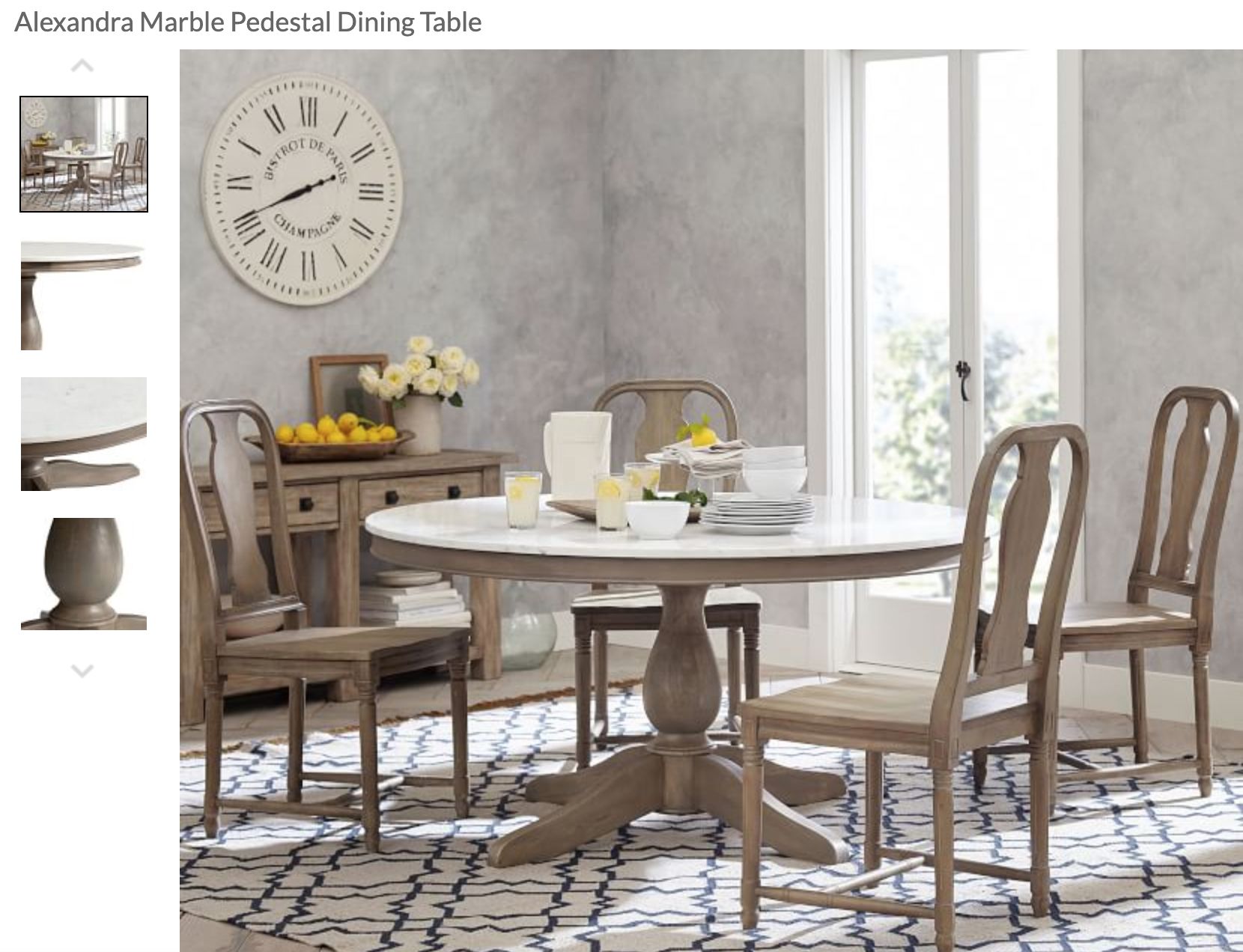 Gray Wash Benchwright Pedestal Extending Dining Tables | Dining Room Ideas