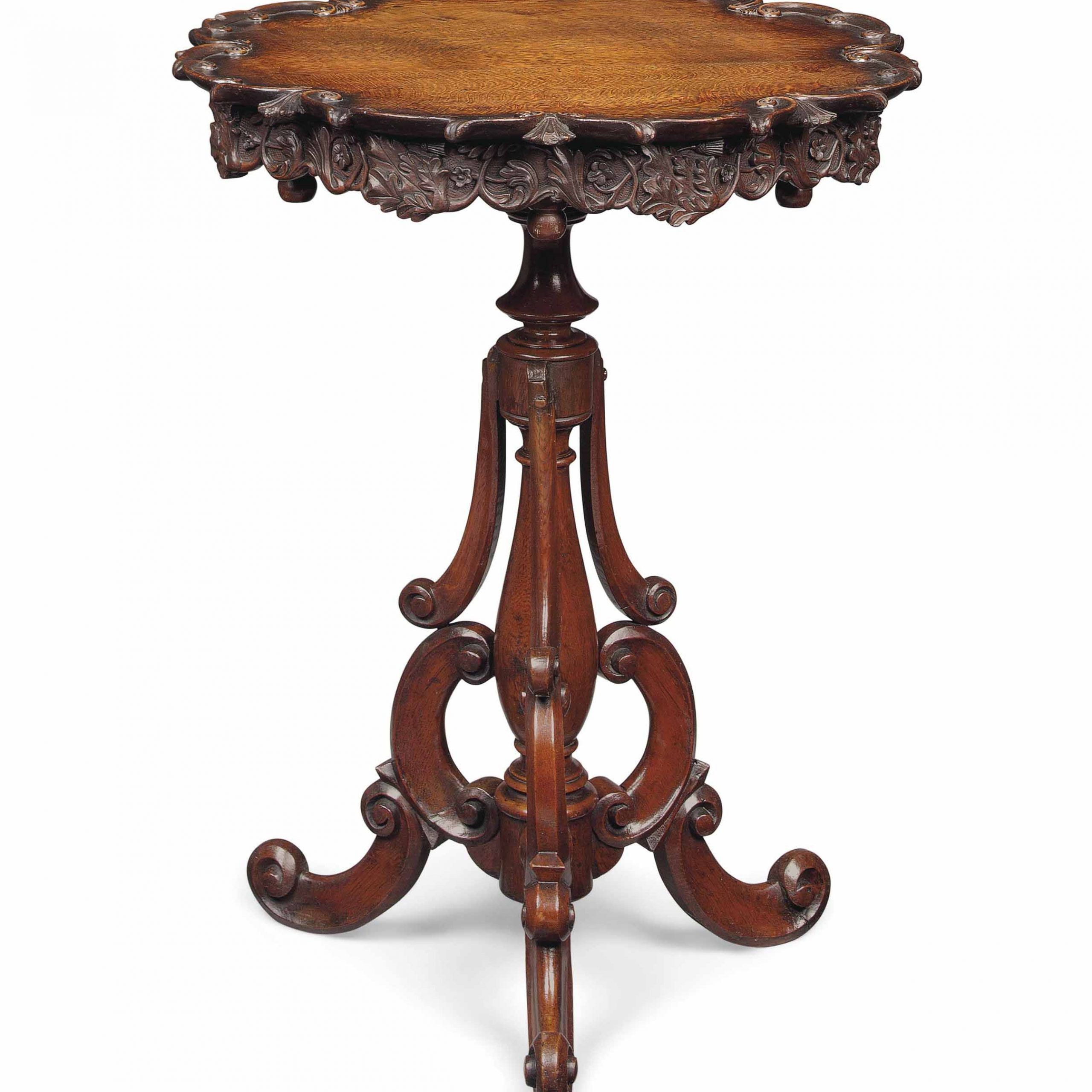 An Early Victorian Oak Revolving Tripod Table | Mid 19Th With Latest Christie Round Marble Dining Tables (View 15 of 25)