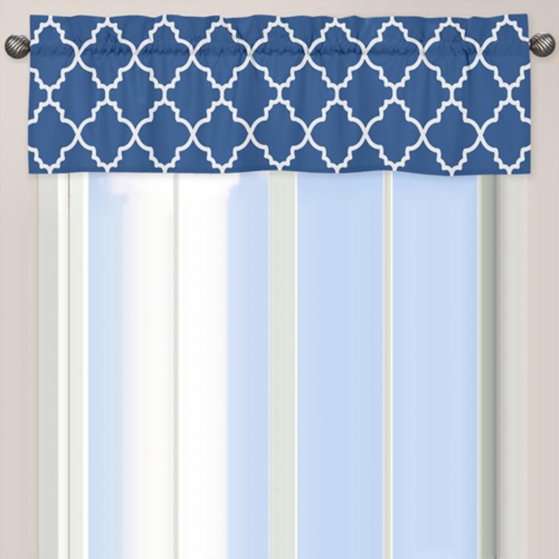 Antique Blue Windows: Jojo Designs Trellis Blue And White Within Trellis Pattern Window Valances (View 21 of 25)