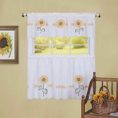 Apple Blossom 24L Tier And Swag Valance Set Kitchen Curtains Intended For Delicious Apples Kitchen Curtain Tier And Valance Sets (View 20 of 25)