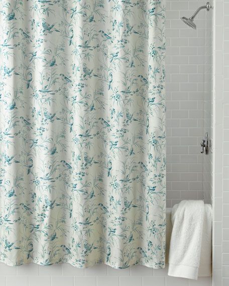 Aviary Toile Shower Curtain For Aviary Window Curtains (View 20 of 25)