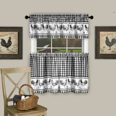 Barnyard Black Polyester Tier And Valance Curtain Set – 58 In. W X 36 In (View 14 of 25)