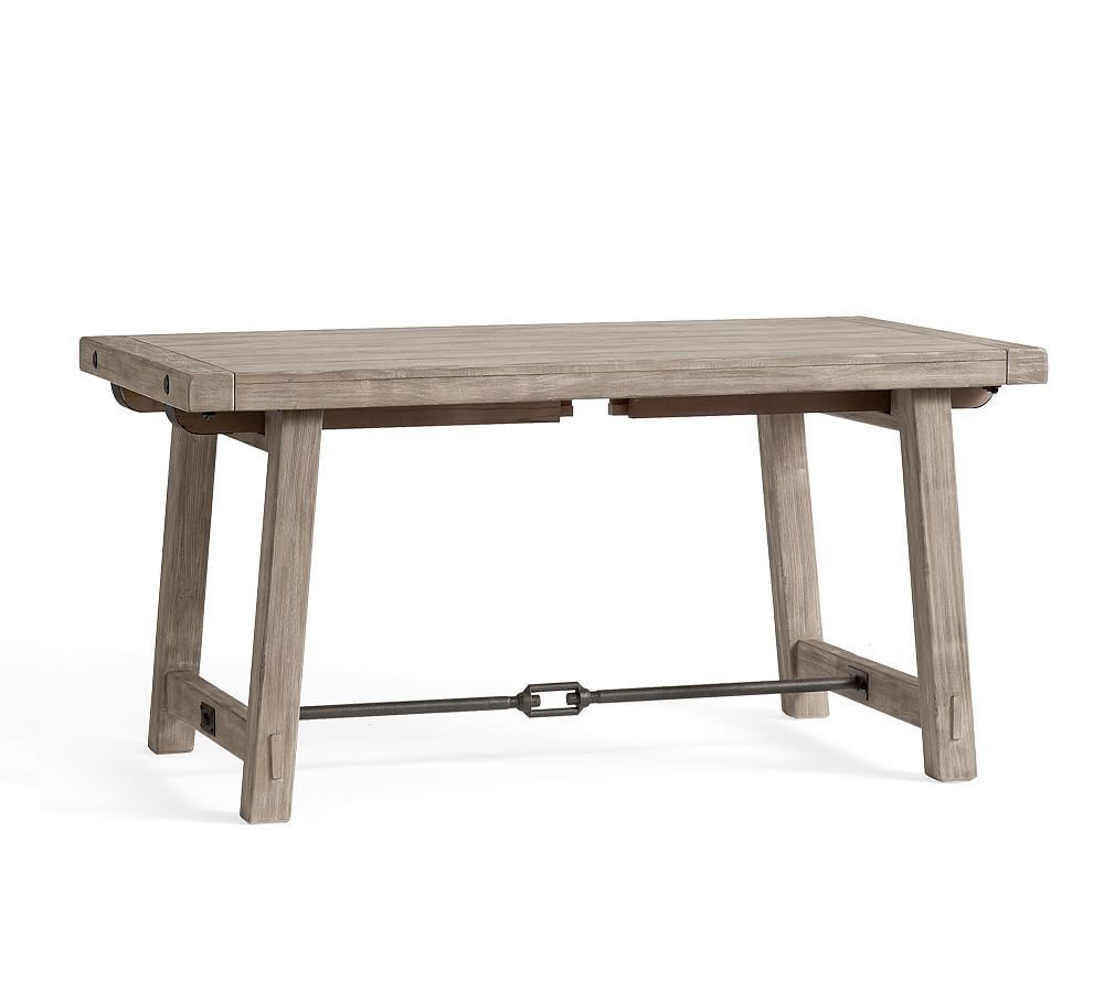 Benchwright Extending Dining Table, Gray Wash, 74"l X 40"w Inside Most Recent Gray Wash Benchwright Pedestal Extending Dining Tables (Photo 4 of 25)