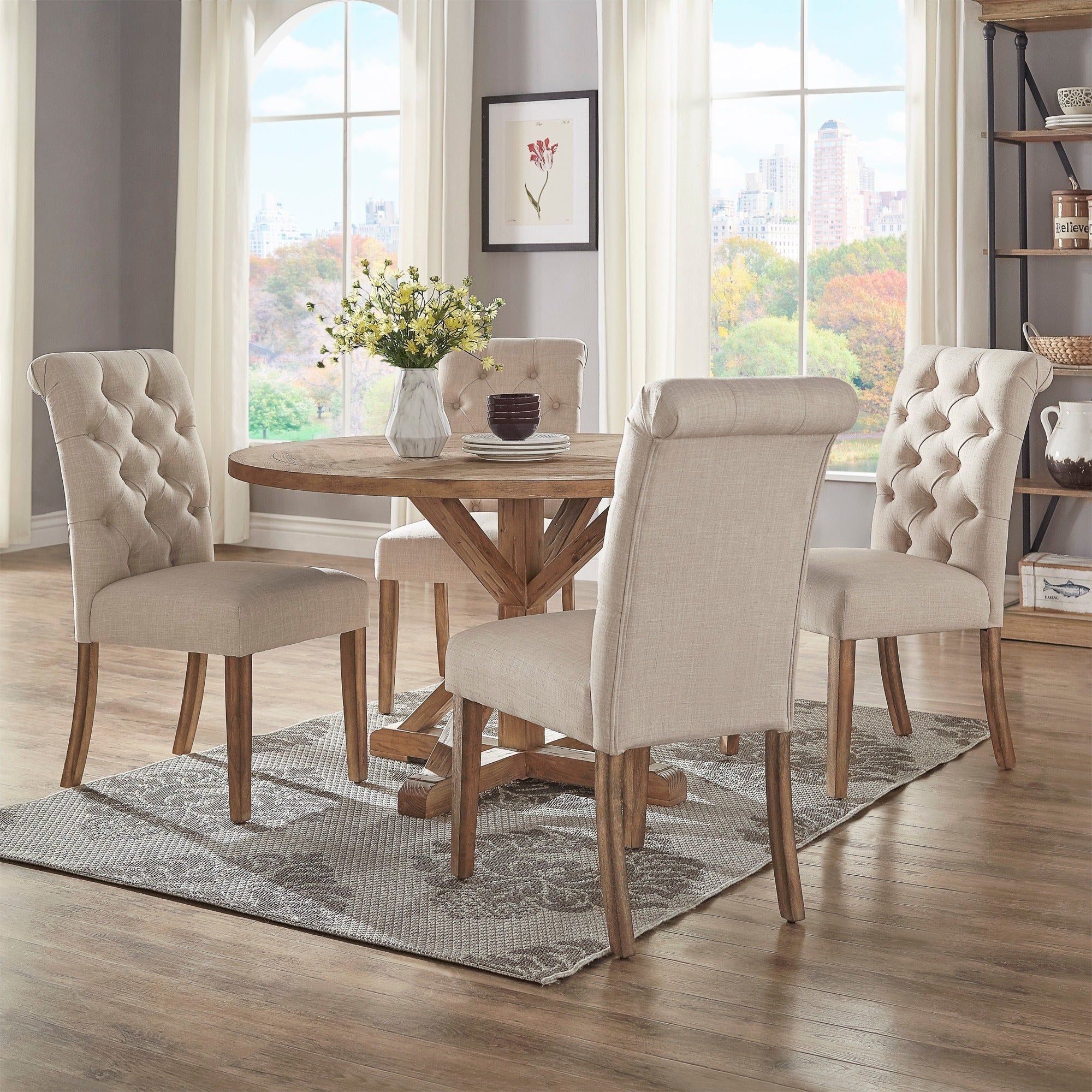 Benchwright Rustic X Base 48 Inch Round Dining Table Setinspire Q  Artisan With Regard To Most Recent Gray Wash Benchwright Pedestal Extending Dining Tables (View 18 of 25)