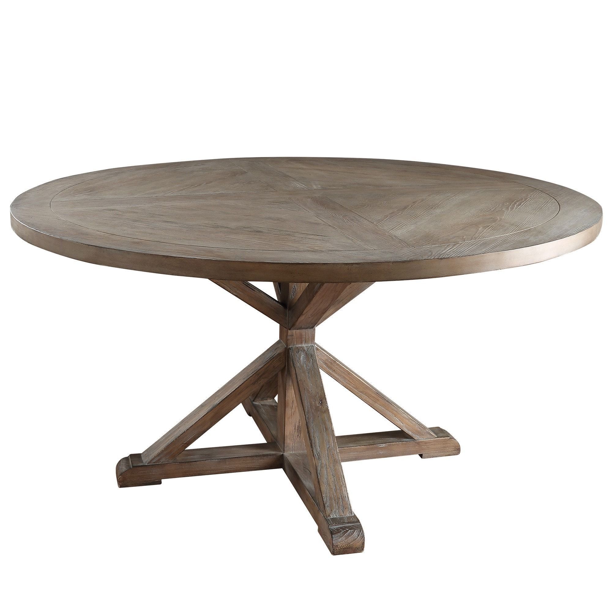 Benchwright Rustic X Base Round Pine Wood Dining Table Within 2017 Benchwright Counter Height Tables (Photo 4 of 25)