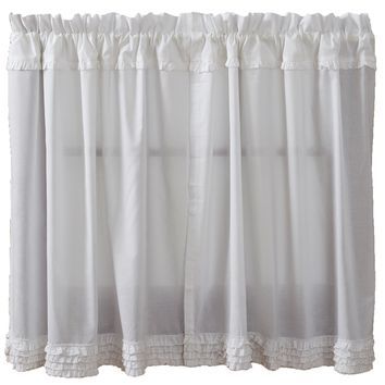 Best Ruffle Curtains Products On Wanelo Inside White Ruffled Sheer Petticoat Tier Pairs (View 14 of 25)