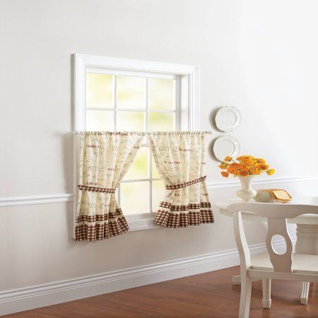 Better Homes & Gardens Caf Au Lait Set Of Tiers | Products In Imperial Flower Jacquard Tier And Valance Kitchen Curtain Sets (View 19 of 25)