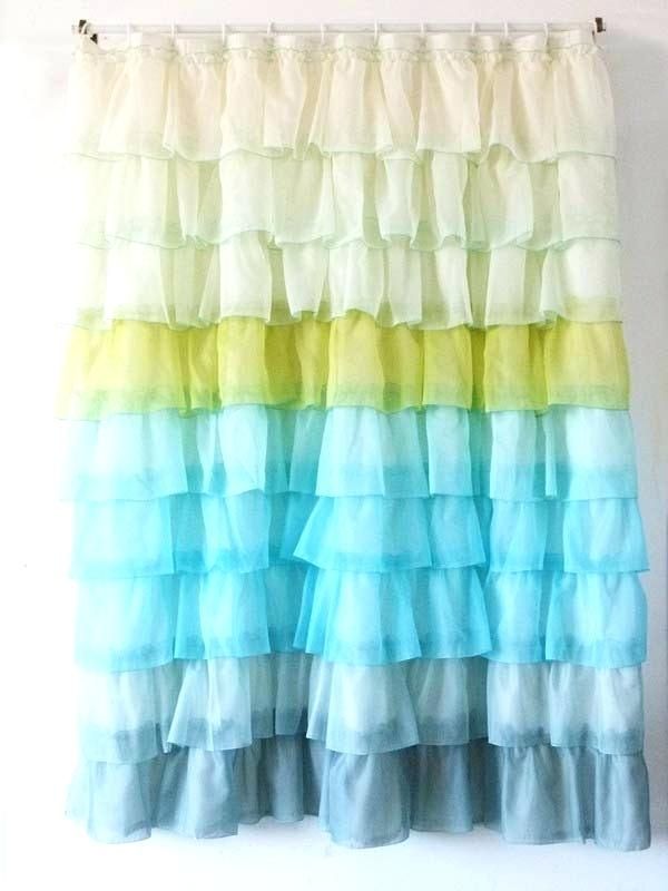 Blue Ruffle Shower Curtain – Zanmedia (View 21 of 25)