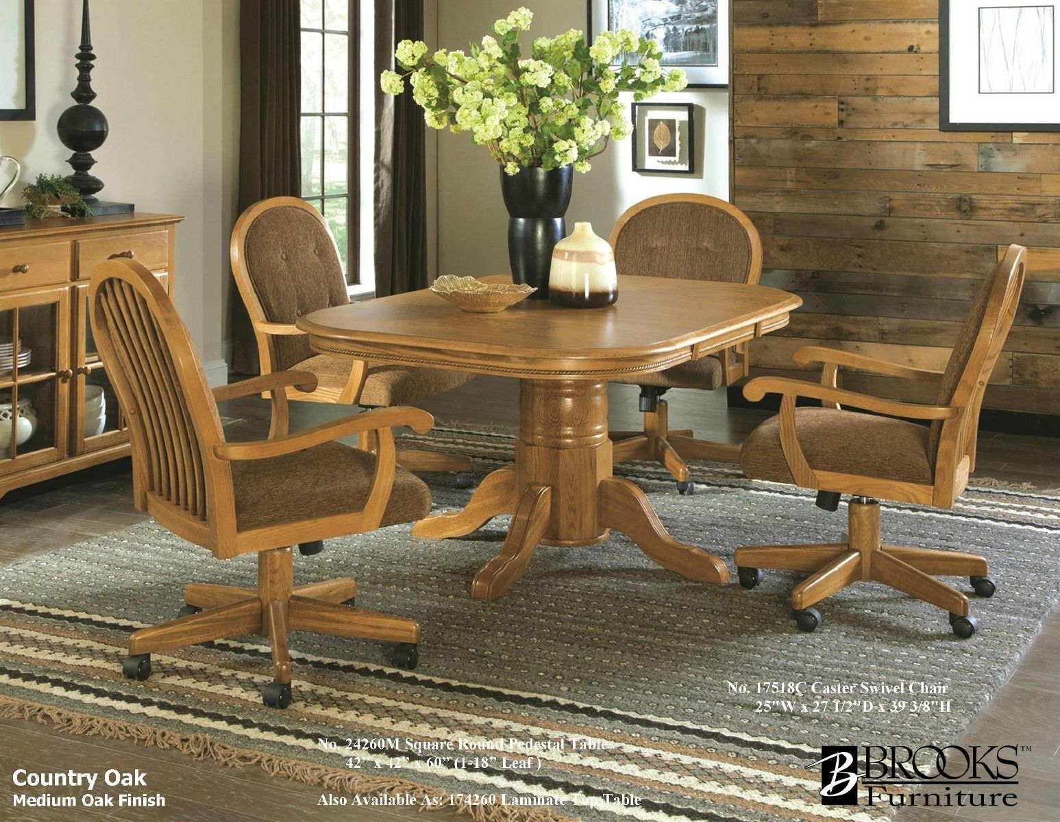Brooks Table And 4 Caster Chairs 179900 Boyd Furniture Pertaining To Most Popular Brooks Round Dining Tables (Photo 3 of 25)