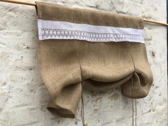 Burlap Curtains Country Kitchen Lace Tie Up Valance Rustic Primitive Window  French Country Farmhouse Custom Curtain Living Room Blind For Rod Pocket Cotton Striped Lace Cotton Burlap Kitchen Curtains (View 12 of 25)