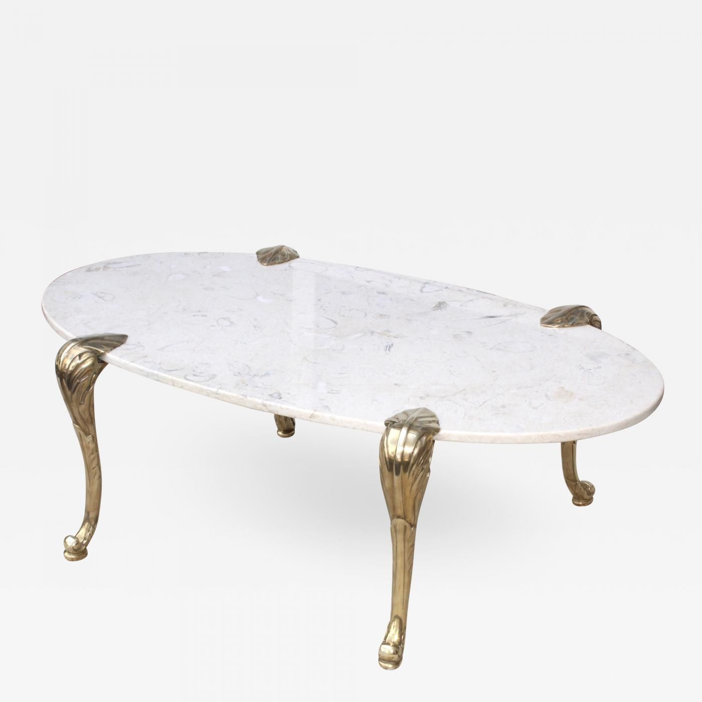 Chapman Mfg. Co. – 1970's Marble And Brass Coffee Table Attributed To  Chapman Throughout Latest Chapman Marble Oval Dining Tables (Photo 8 of 25)