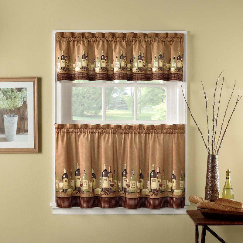 Chf Industries Wines Kitchen Curtain Set – 1Z46760Ymu Pertaining To Coffee Drinks Embroidered Window Valances And Tiers (View 8 of 25)