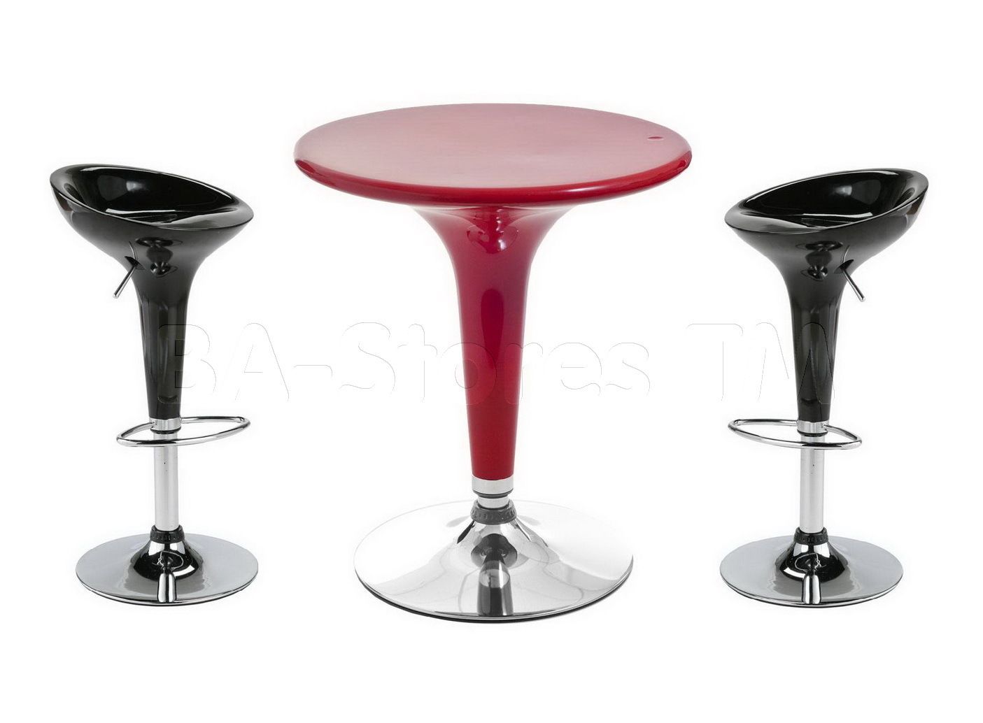 Clyde/gretta 3 Pc Red And Black Bar Set (Table And 2 Bar Pertaining To Most Popular Clyde Round Bar Tables (View 9 of 25)