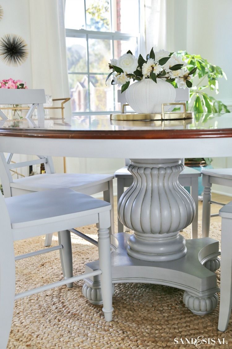 Coastal Dining Room Makeover | Chalk Paint Dining Table In 2018 Gray Wash Toscana Extending Dining Tables (Photo 13 of 25)