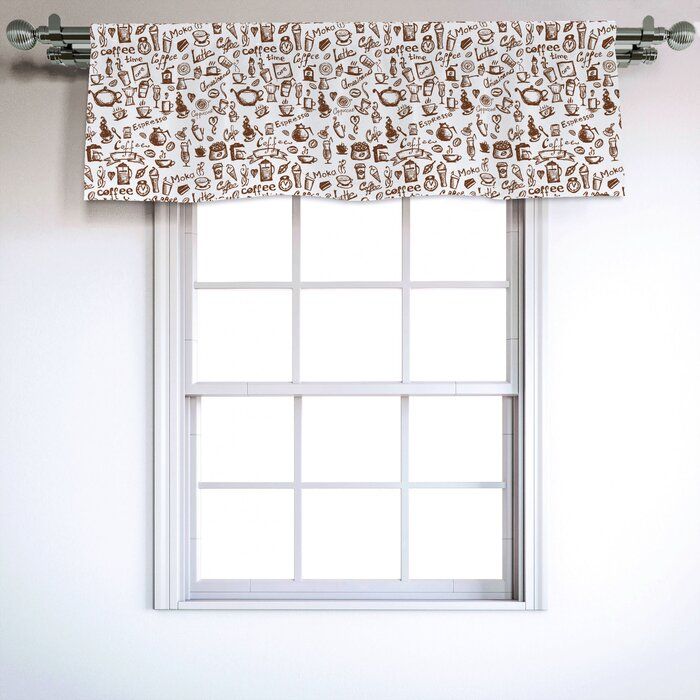 Coffee 54" Window Valance Within Coffee Drinks Embroidered Window Valances And Tiers (View 25 of 25)